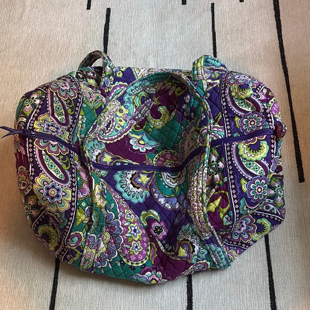 Vera Bradley Purple and Green Paisley Tote Bag